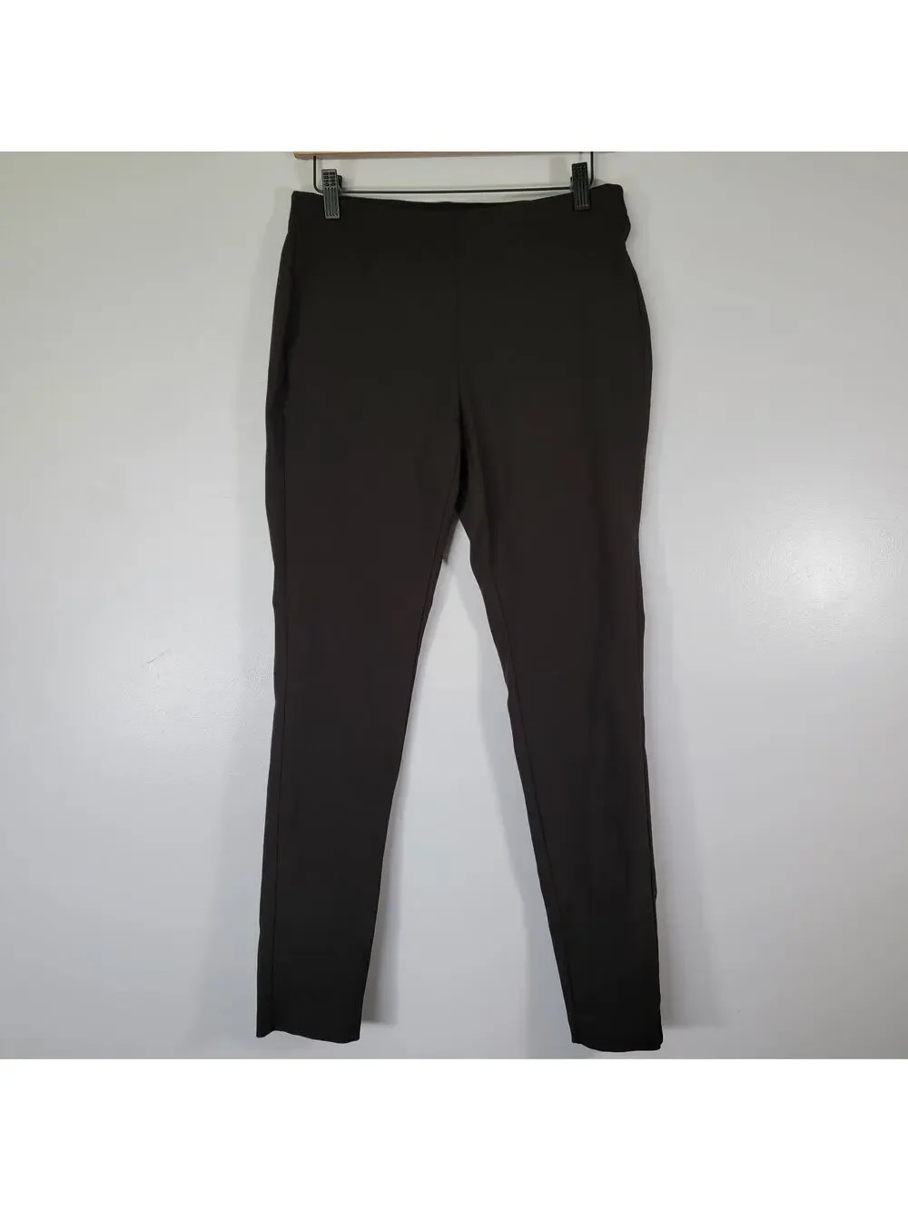 Michael Kors Stretch Skinny Dress Pants Sz M Black Neutral Office Elastic Waist